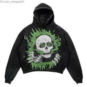 Erkek Hoodies Sweatshirts Baskılı Y2K Hoodie Erkek ve Kadın High Street Gevşek Uzun Kollu Hoodie Kadınlar Rahat Ceket Z230819