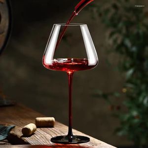 Vinglas med 2 stig av högsta kvalitet sommelier svart slips burgundy rött glas design av Österrike Bordeaux Sherry Goblet Crystal Champagne Flutes