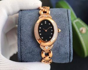 Mulheres de 30 mm de aço inoxidável quartzo oval assistir números romanos Dial Discando