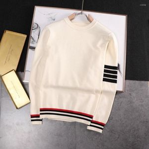 Мужские свитера 2023 Сплошные бренд -свитер мужские пулопер -пулопер -полосатые лишние джамперы вязаная шерстя