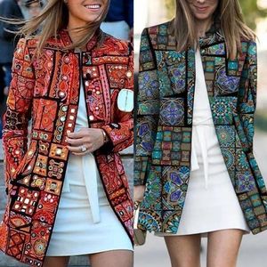 Giacche da donna Classic Autumn Coat Autunno Spesso Pattern Etnico Spring Etnic Cardigan Stitch Open Affitto Retro Workwear 230818