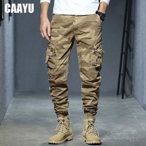 Herr jeans caayu joggers last byxor män avslappnad hiphop multiock multoock man byxor svettbyxor streetwear taktisk spår khakicamouflage 230817