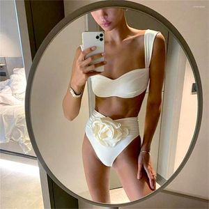 Swimwear femminile Due pezzi Swimsuit Bikini 2023 Women 3D Flower Brasilian Sling Biquini High Waist Bareding costume Summer 817432