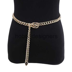 Women Metal Chain Belt Punk Hip Hop Gold Silver Waist Straps For Jeans Trousers Casual Girls Waistband x0818