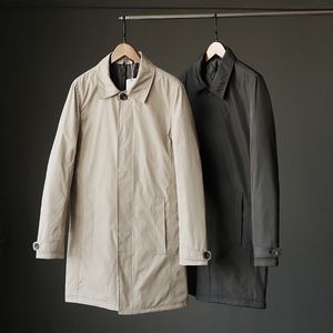 Jackets masculinos vestem masculinos à prova d'água e resistente a lágrimas de outono no inverno japonês estilo japonês acolchoado masculino de trincheira de comprimento médio 230817