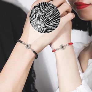 Charm Braceletts 100 Sprache Ich liebe dich Projektion Armband Frauen Männer Romantische Paar Mode Seil Bangles Liebhaber Freunde Valentinstag Geschenk