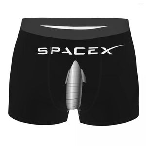 Mustrapa SpaceX Starship Sn8 Men Roupher Boxer Shorts Calcinha Humor Soft for Male