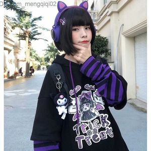 Męskie bluzy bluzy HARAJUKU Japonia vintage z kapturem kreskówka Gothic Hoodie Damska bluza zip u słodka odzież Y2K Street Apparel E-Girl Z230818