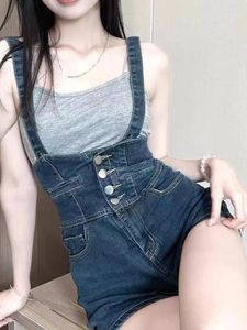 Frauen Shorts Sommer Frankreich Stil Vintage Frauen Taschen koreanische Mode -Jeanshose weibliche Weihnachtsknopf Kausaler Süßarmband 2023