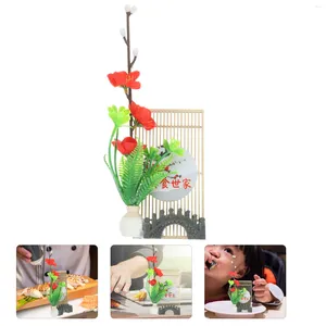 Dinnerware Sets Decorative Fake Flower Red Plum Blossom Sashimi Dish Plastic Plate Ornament Decorations