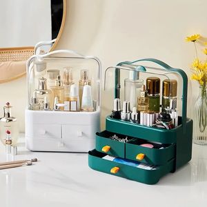1pc transparente kosmetische Aufbewahrungsbox, staubdichtes Make -up -Organize Box, Waschtisch -Hautpflege -Produkt -Lotionhalter, Lippenstift Parfüm Speicher Rack