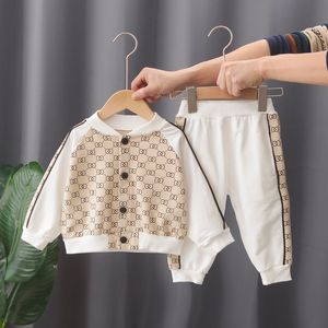 Roupas infantis Roupas de bebê Conjunto de letras de impressão de luxo de luxo calça calças 2pcs/conjuntos