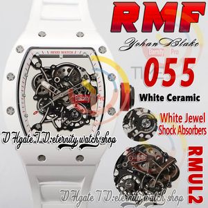 RMF 055 Mens relógio RMUL2 Mecânica White Winding Creamic Case Skeleton Dial Dial