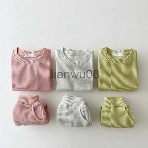 Pullover Girls Boys Suit Fall Baby Boys Girls Clothing Sets Winter knitting Pullover SweaterPants Infant Boys Knit Tracksuits x0818