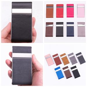 Beautiful Portable More Colorful PU Leather Stainless Steel Smoking Cigarette Cases Storage Box Exclusive Housing Opening Flip Cover Moistureproof Stash Case