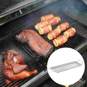 BBQ Tools Accessories Grill Tray Fish Pan Roasting Accessory Barbecue NonStick Plate Outdoor Top Hat 230817