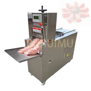 CNC Commercial 4 Roll rostfritt stål Full Automatisk nötkött Mutton Bacon Slicer/Frozen Lamb Meat Roll Cutting Slic Machine