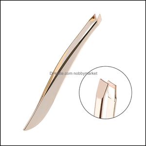 Tweezers Pick-Up Tools 1 Pcs Professional Stainless Steel Hair Removal Eye Brow Eyebrow Tweezers Clip Pearl Gold Women Beauty Makeup Ottbb