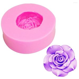 Bakningsformar 3D Vackra rosor Chokladkakor Dekorationsverktyg Diy Fondant Silikon Mögel Bröllopsdekoration Flower Candlesoap M508