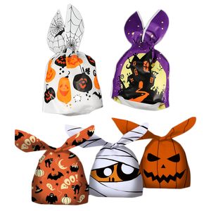 Gift Wrap 10 20pcs Halloween Candy Bags Rabbit Ear Plastic Bag For Kids Biscuits Cookies Dessert DIY Packaging Supplies Baking Decor 230818