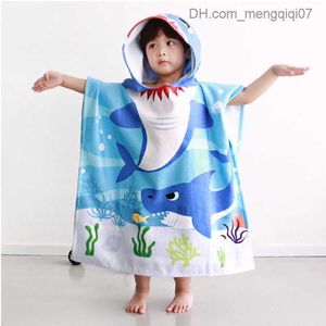 Towels Robes Spring Children's Bathroom Shark Dinosaur Robe Baby Cartoon Poncho Baby Bag Blanket Pajamas Boys and Girls' Bathroom Towels Z230819