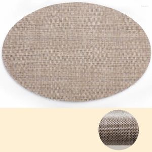 Table Runner Mat Isolle Pad Solid Oval Design Placemats Linen Rechangable não deslizamento Disc Bowl Tableware Casas