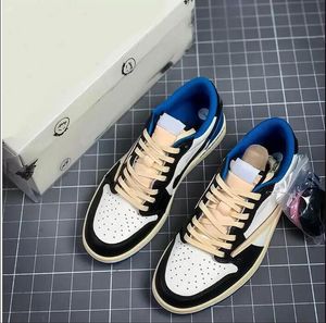 Scotts X Fragment Design OG 1S Low Mens Basketball Luxury Designer Jumpman 1 Military Blue Womens Sneakers