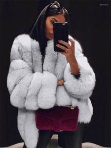 Женский меховой фальшивый пальто Женщины 2023 зимняя мода повседневная густая теплота теплота