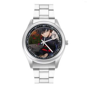 Orologi da polso megumi fushiguro gioca al quarzo orologio jujutsu kaisen da polso retrò in acciaio lady lady morl owatch da polso