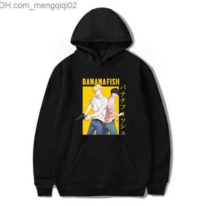 Herrtröjor tröjor gata kläd anime banan fisk harajuku söt japansk casual hoodie mäns hip hop unisex mode komiska coola herrtröja z230818