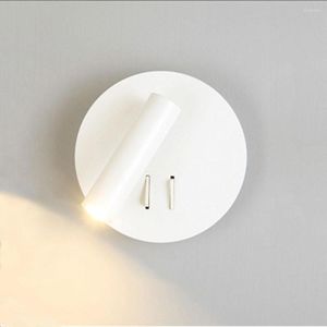 Wall Lamp Sanmusion Round Led Lamps Dual Rocker Switch Backlight Reading Bulbs For Room Headboad Night Lighting Fixtures