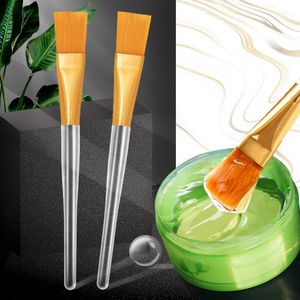 Transparent Crystal Rod Facial Mask Brush Cleaning Mud Film Application Beauty Tools Nylon Soft Hair Flat Head Brush Beauty