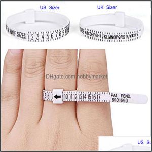 Ring Sizers 50st Sizer UK USA British American European Standard Storlek Mätbälte ringar Finger Sning Jewellery Tool Drop Deliver OT4Qs