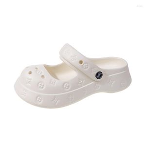 Mary Summer Fashion Sandals Jane Girls 야외 두꺼운 밑창이 아닌 여성 S 슬리퍼 귀여운 만화 내구성있는 여자 해변 신발 393 55437 pers hoes hoe