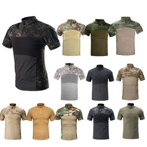 屋外カモフラージュTシャツ狩猟私たちのバトルドレスユニフォーム戦術BDU軍の戦闘衣類迷彩シャツno05-014