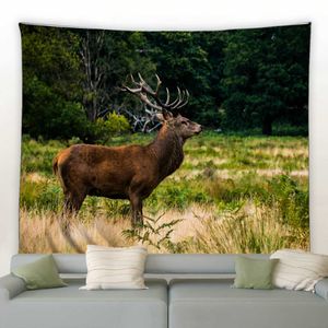 Tapestries Home decoration autumn forest wildlife deer nature landscape background wall hanging curtain blanket elk tapestry 230x180cm