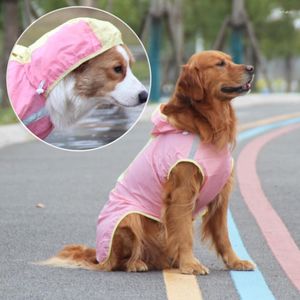 Hundkläder mode Big Poncho Rain Coat Reflective Vest Pet Golden Retriever Husky Raincoat Waterproof Large Raining