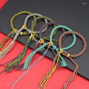 Charmarmband 1pc tråd flätad tibetansk buddhistarmband för kvinnor män lyckliga handgjorda knutar armband justerbar storlek smycken