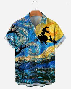 Herren -Freizeithemden Hawaiian Shirt 3D Ölgemälde Geometrisch Druck kurzärmeligste Modekleidung Sommer Beach Urlaub 5xl