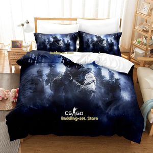 Bedding Sets 2023 CSGO Counter Strike Global Offensive Set Twin Twin Full Queen King Size Bed Bed Kid DuvetCover DuvetCover 230817