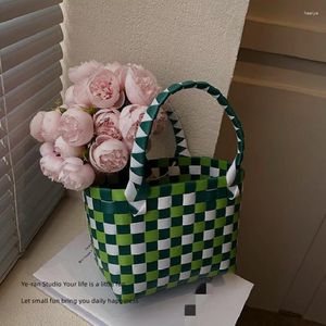 Bolsas de armazenamento mini quadras quadradas cestas tecidas Cosméticos Viagem Natação de nadar portátil Bolsa de casamento Companheiro de casamento Presente de mão