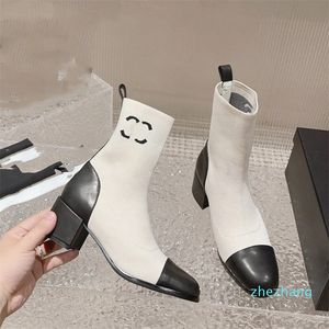 2023-Luxury Designer Sock Boots Women Ankle Booties Winter Leather Boot Martin Platform Letter Hjljh