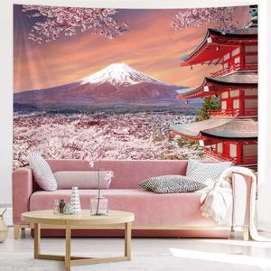 Гобелены японский гобелен фон настенный азиатский гора Фудзи фото баннер фон японская пагода настенное искусство