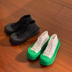 Sneakers vulcan Wysokie bawełniane płótno okrągłe buty koronkowe buty gumowe podeszwy unisex luksusowe projektanci mody mody pary buty fabryczne rozmiar 35-45 z pudełkiem