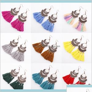 Dangle Chandelier Boho High Quality Party Jewelry Fashion Exaggerated Woolen Tassel Vintage Personality Earrings For Women Lnkgt Dro Dh6Ve