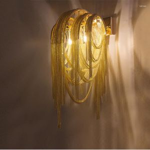 ウォールランプ豪華なチェーンLEDミラーライト灯灯バスルームリビングルームベッドルーム用デコ照明