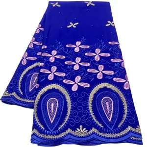 KY-5078 Cotton Cloth Embroidered Swiss Voile Lace Fabric Decorative Birthday Dresses for Women Banquet Party Latest 5 Yards African on Sale Summer and Autumn 2023