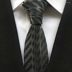 Bow Ties 2023 Men's Jacquard Woven Neck Tie Stripes With Dots Designer Necktie For Men