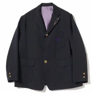 Men's Jackets 2023 Needles Lapel Collar Men Women Top Quality Purple Stripe Butterfly Embroidery AWGE Track Outerwear Black Coats 230817