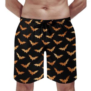 Men's Shorts Spooky Bat Board Summer Funny Halloween Print Running Surf Short Pants Fast Dry Casual Custom Oversize Beach Trunks